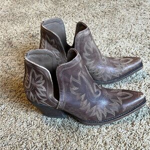 Brown Western Ankle Boots